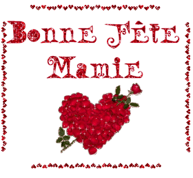 Gif bonne fête mamie coeur de roses